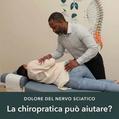 Un chiropratico sta eseguendo una manipolazione della colonna vertebrale lombare su una paziente per trattare il dolore del nervo sciatico.